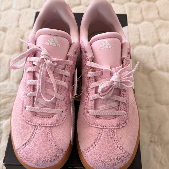 adidas Pink Suede Platform Sneakers with Gum Sole - Picture 3 of 7